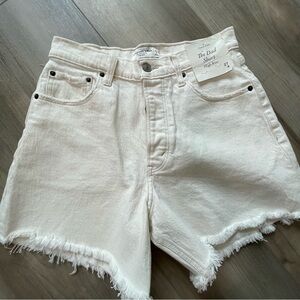 Abercrombie & Fitch The Dad Short High Rise Curve Love Size 27 Cream New